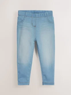 Jeans En Joggingbroeken|Jeans*Next - Jegging met elastische taille (3 mnd-7 jr) Middenblauw/lichtblauw denim