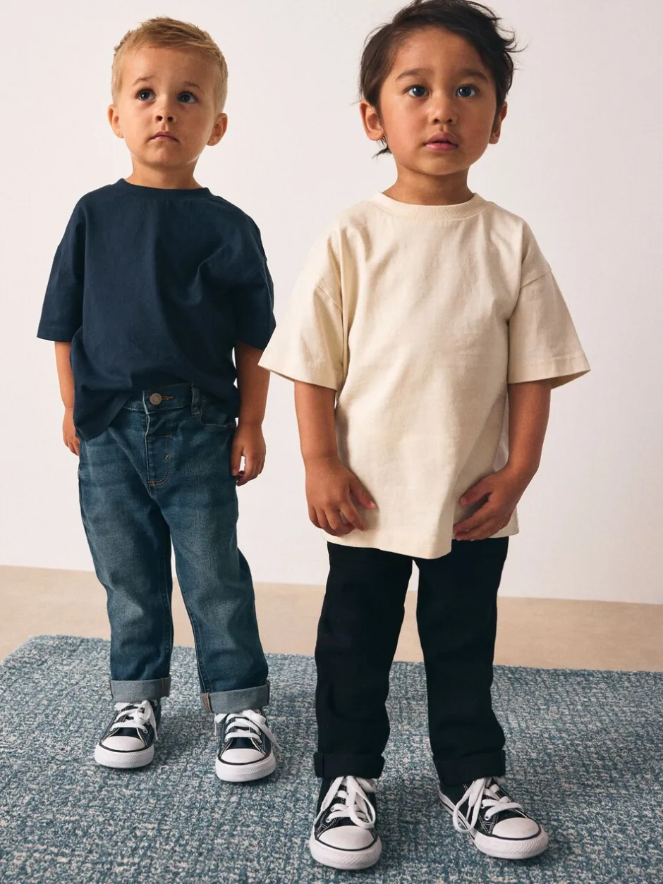 Jeans En Joggingbroeken|Jeans*Next Middenblauw/zwart denim - 2 Pack Regular Fit Comfort Stretch Jeans (3mths-7yrs)