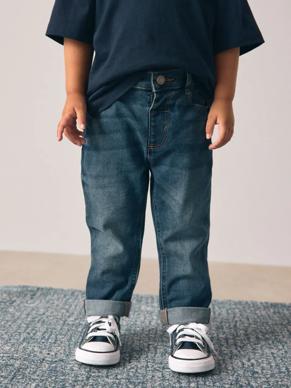 Jeans En Joggingbroeken|Jeans*Next Middenblauw/zwart denim - 2 Pack Regular Fit Comfort Stretch Jeans (3mths-7yrs)