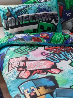 Kinderbeddengoed|Beddengoedsets En Dekbedovertrekken|Next Minecraft eenpersoons dekbedovertrek en kussensloopset