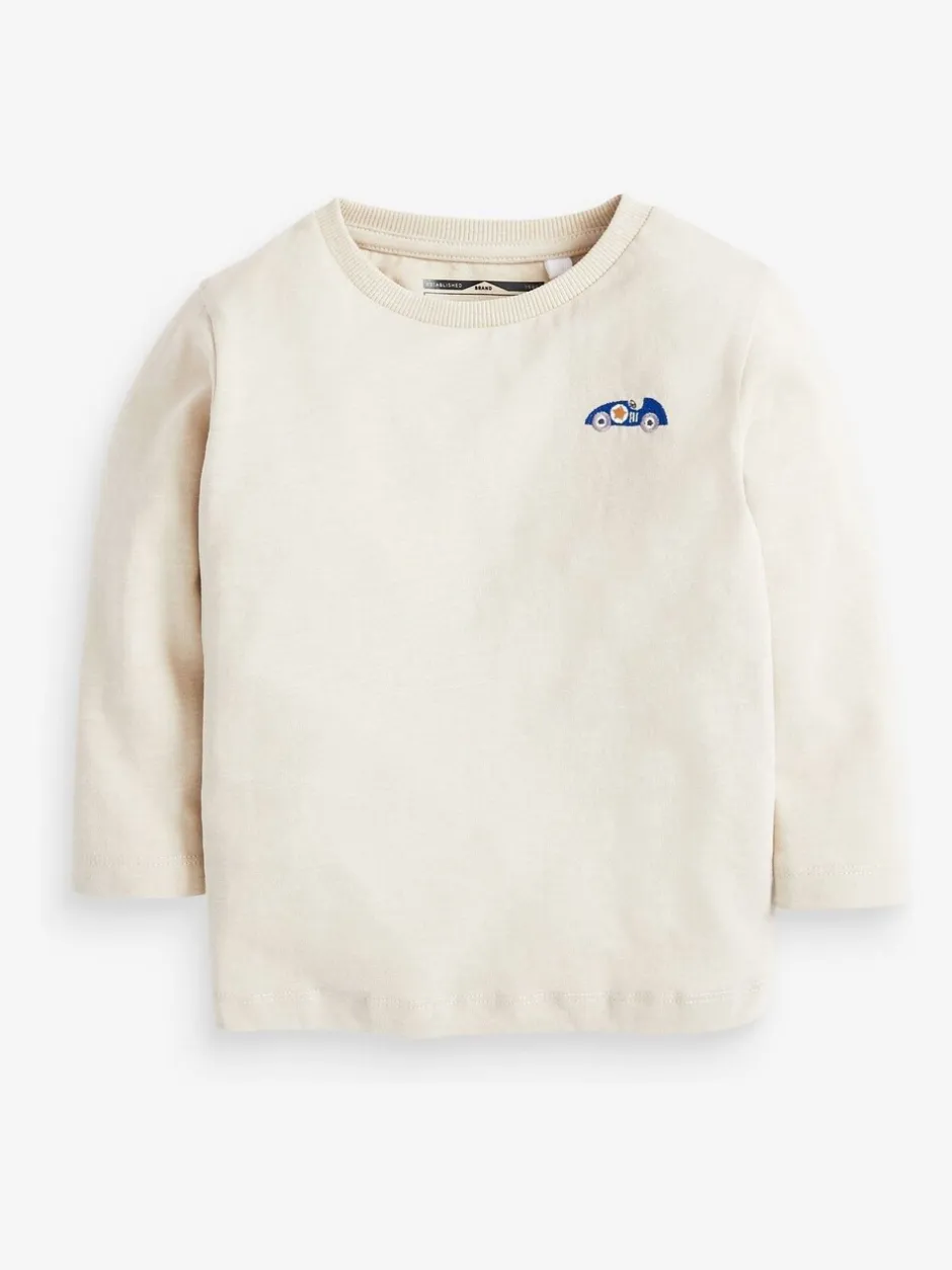 Tops|T-Shirts|Next - Set van 5 T-shirts met lange mouwen (3 mnd-7 jr) Mineraal