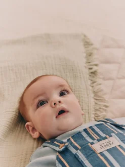 Rompertjes En Tuinbroeken*Next Mineraal gestreept - Babyset van geweven tuinbroek en rompertje (0 mnd-2 jr)