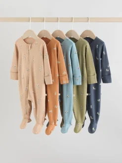 Multipacks|Babypakjes En Babypyjama's*Next - 100% katoenen babyslaapzakjes met tweewegrits verpakking van 5 (0mnd -2jr) Mineraalblauw