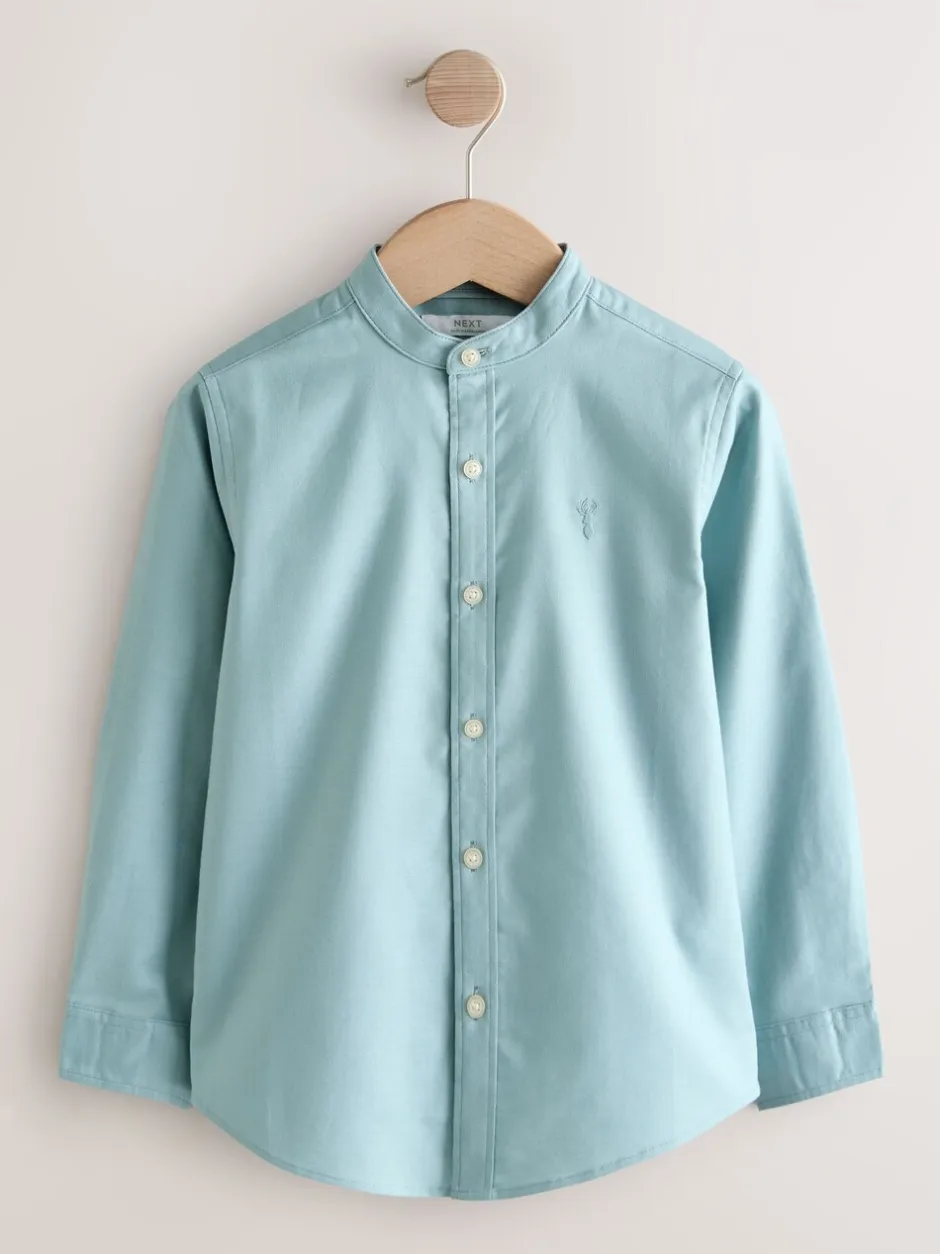 Shirts*Next - Oxford-overhemd met Lange mouwen en opa-kraag (3-16jaar) Mineraalgroen
