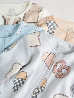 Multipacks|Babypakjes En Babypyjama's|Next Mineraalkleurig - 4 Pack Baby-pyjama's met tweewegrits (0mnd -2jr)