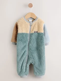 Babypakjes En Babypyjama's|Next Mineraalkleurig - Kleurgeblokkeerde fleece pyjama