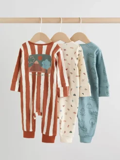 Multipacks|Babypakjes En Babypyjama's|Next Mineraalkleurig - Woodland baby-slaappakjes 3 set (0mnd-3jr)