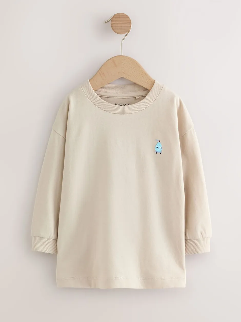 Tops|Multipacks*Next - Set van 4 T-shirts met grafische print en lange mouwen (3mnd-7jr) Mineralen Voedsel Personage Borduren