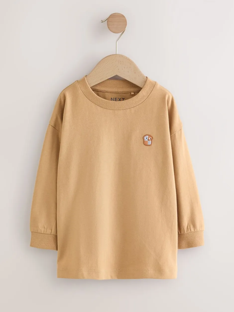 Tops|Multipacks*Next - Set van 4 T-shirts met grafische print en lange mouwen (3mnd-7jr) Mineralen Voedsel Personage Borduren