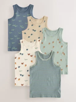 Tops|Multipacks|Next - 100% katoenen hemden set van 5 (1.5 - 8 jr) Mini-safariprint