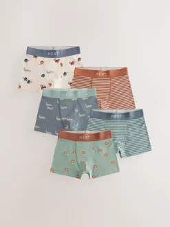 Ondergoed|Next - Junior karakter trunks 5 verpakking (1,5-16jr) Mini-safariprint