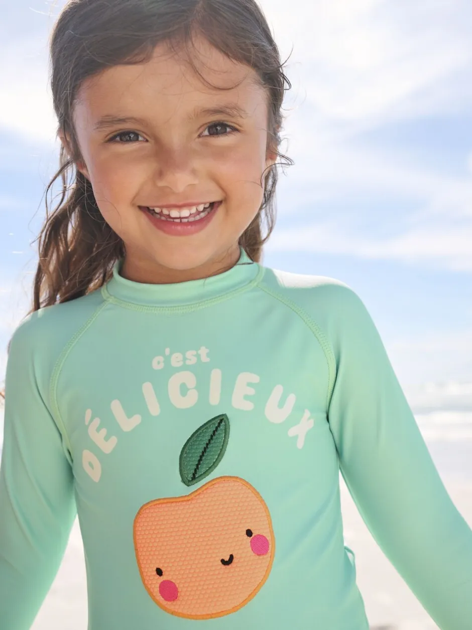 Badkleding|Badkleding*Next - Long Sleeve Sunsafe Swim Set (3mths-7yrs) Mint Green Gingham Fruit