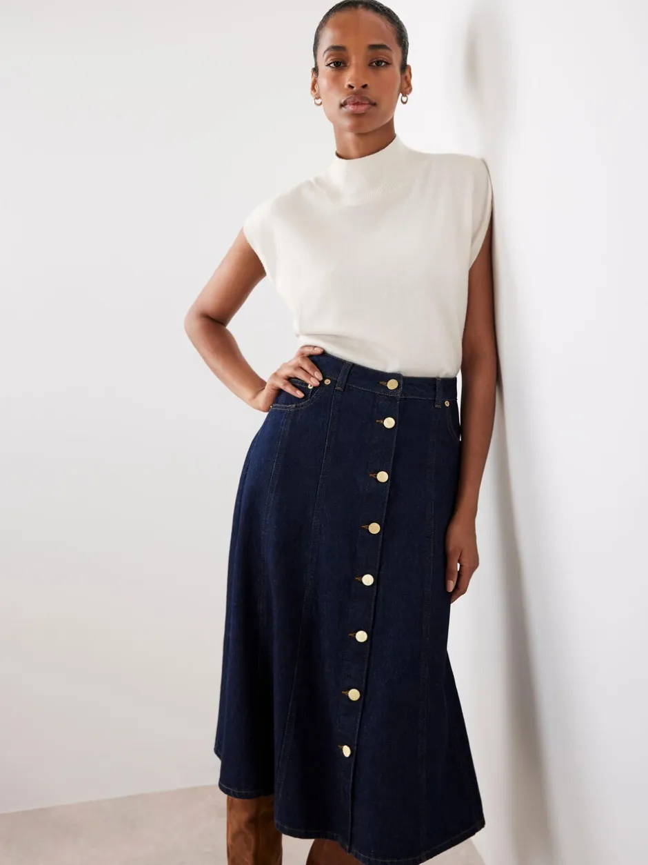 Rokken|Mint Velvet - Denim midirok