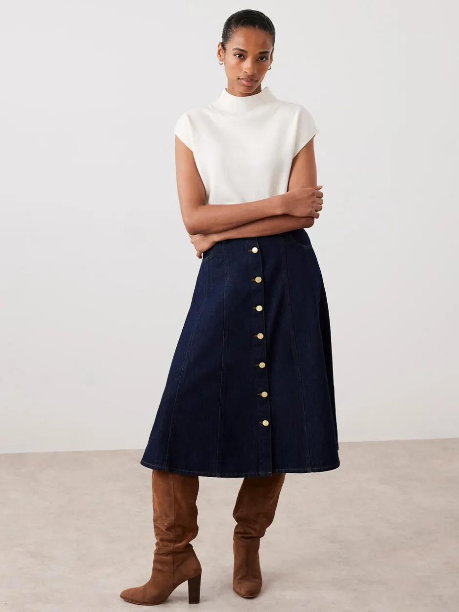 Rokken|Mint Velvet - Denim midirok