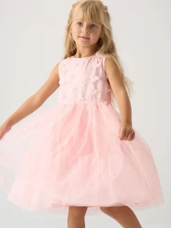 Gelegenheidskleding|Miss Pink Jacket and Tulle Appliqué Butterfly Dress Set