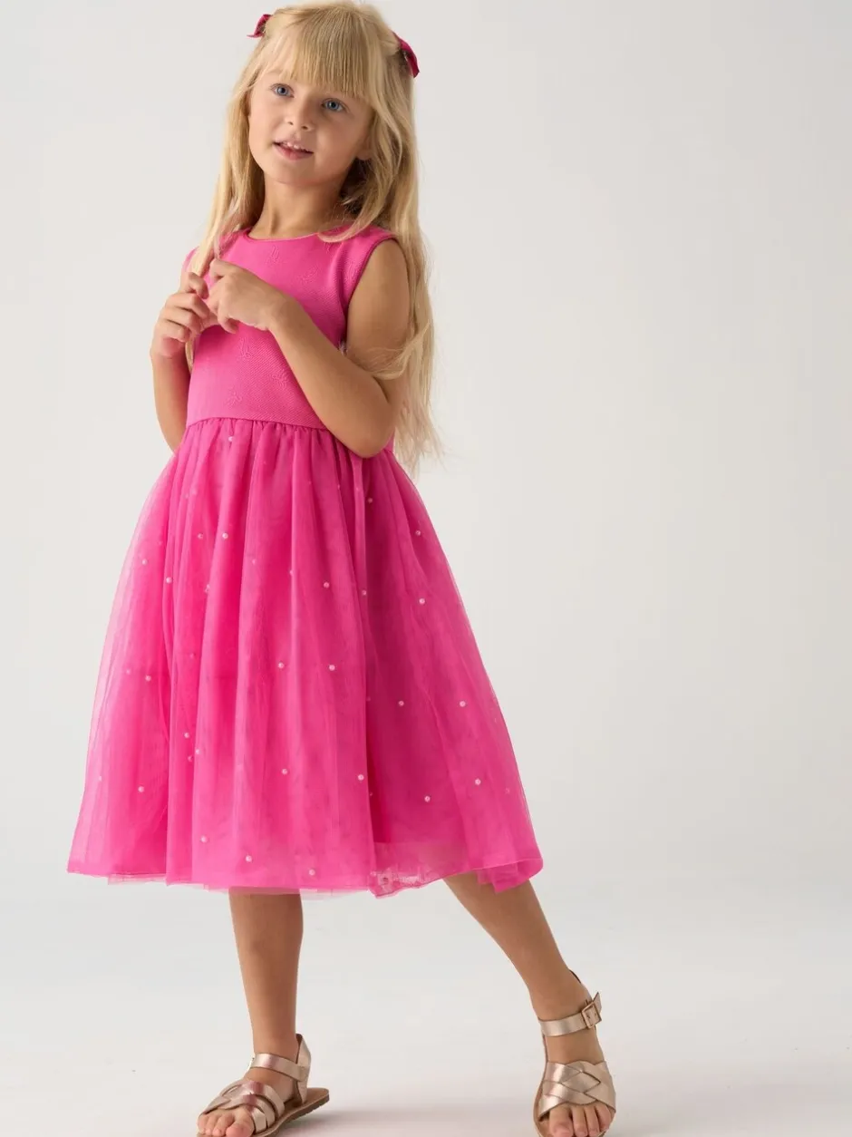 Gelegenheidskleding*Miss Pink Jacquard Bows Jacket and Sequin Dress Set