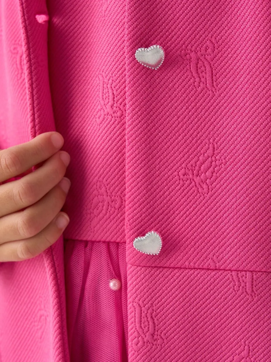 Gelegenheidskleding*Miss Pink Jacquard Bows Jacket and Sequin Dress Set
