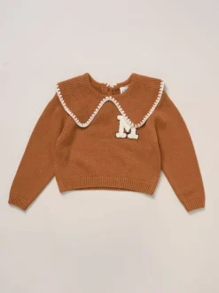 Shorts En Rokken|Miss True Knit Brown Jumper with Woven Collar and Check Skirt Set