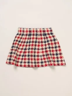 Shorts En Rokken|Miss True Knit White Cardigan with Check Skirt
