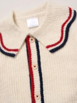 Shorts En Rokken|Miss True Knit White Cardigan with Check Skirt