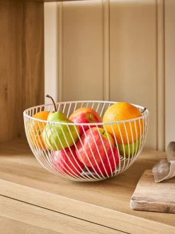 Keukenopslag|Next Moderna fruitschaal van draad Crème