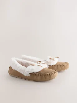 Pantoffels|Alle Nacht- En Loungekleding*Next Mokkabruin - Moccasin Suede Slippers