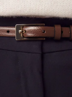 Ceintuurs*Next - N. Premium skinny Made In Italy leren riem Mokkabruin