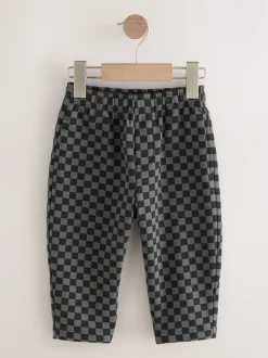 Jeans En Joggingbroeken|Joggingbroeken|Next Mono dambordmotief - Wide Leg Jersey Joggers (3mths-7yrs)