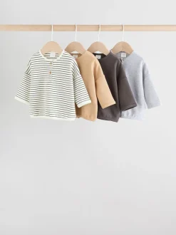 Tops|T-Shirts*Next - Baby T-shirts met lange mouwen 4 stuks (0mnd-2jr) Mono Streep