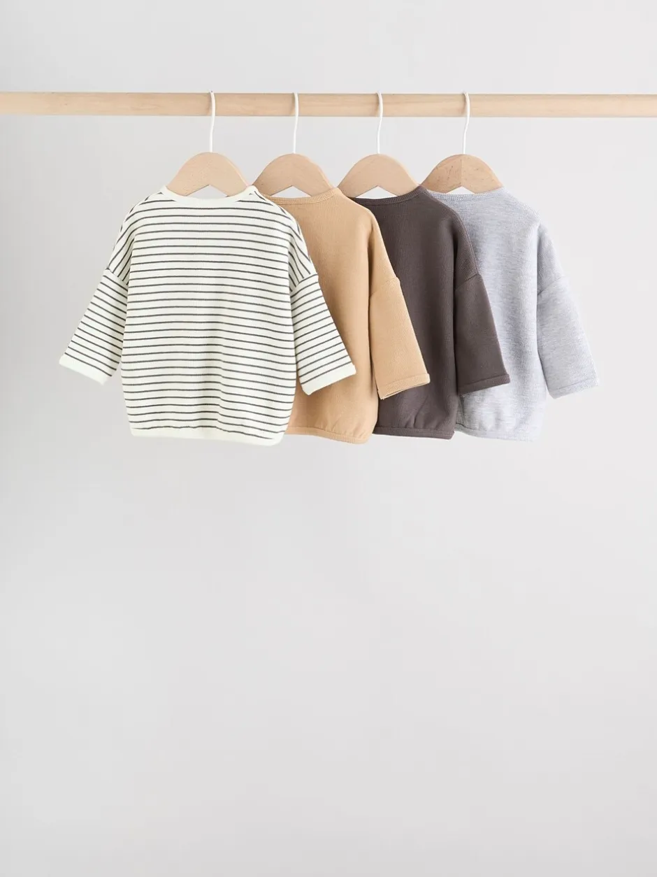 Tops|T-Shirts*Next - Baby T-shirts met lange mouwen 4 stuks (0mnd-2jr) Mono Streep