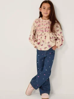 Overhemden En Blouses|Monsoon Butterfly Floral Smocked Blouse