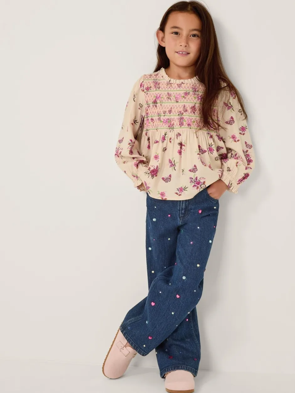 Overhemden En Blouses|Monsoon Butterfly Floral Smocked Blouse