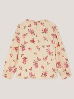 Overhemden En Blouses|Monsoon Butterfly Floral Smocked Blouse