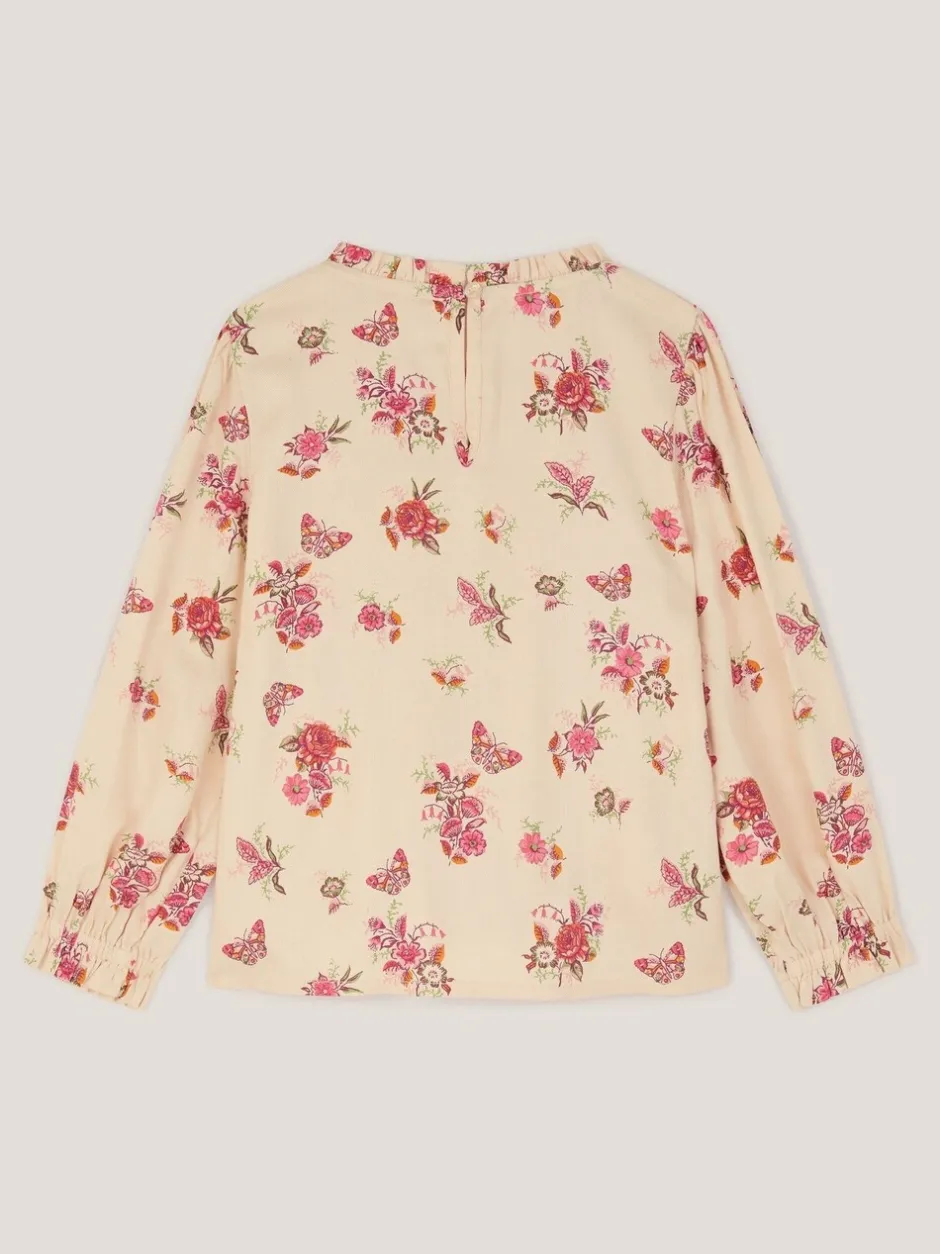 Overhemden En Blouses|Monsoon Butterfly Floral Smocked Blouse