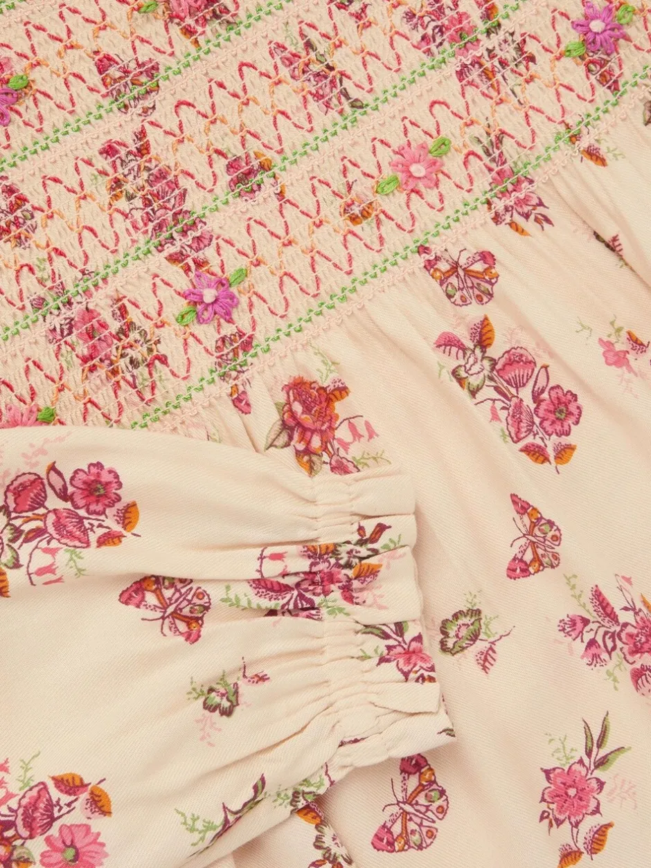 Overhemden En Blouses|Monsoon Butterfly Floral Smocked Blouse