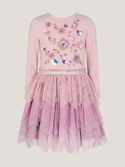Jurken|Monsoon Disco-jurk met bloemen en pailletten