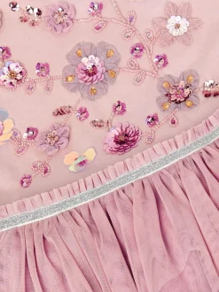 Jurken|Monsoon Disco-jurk met bloemen en pailletten