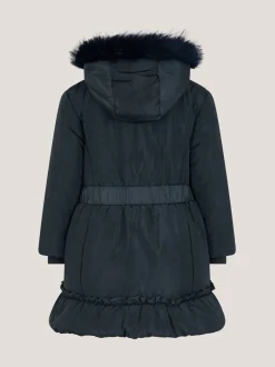 Jassen, Jacks En Kinderwagenpakjes|Schoolkleding|Monsoon Frill Bow Hooded Coat