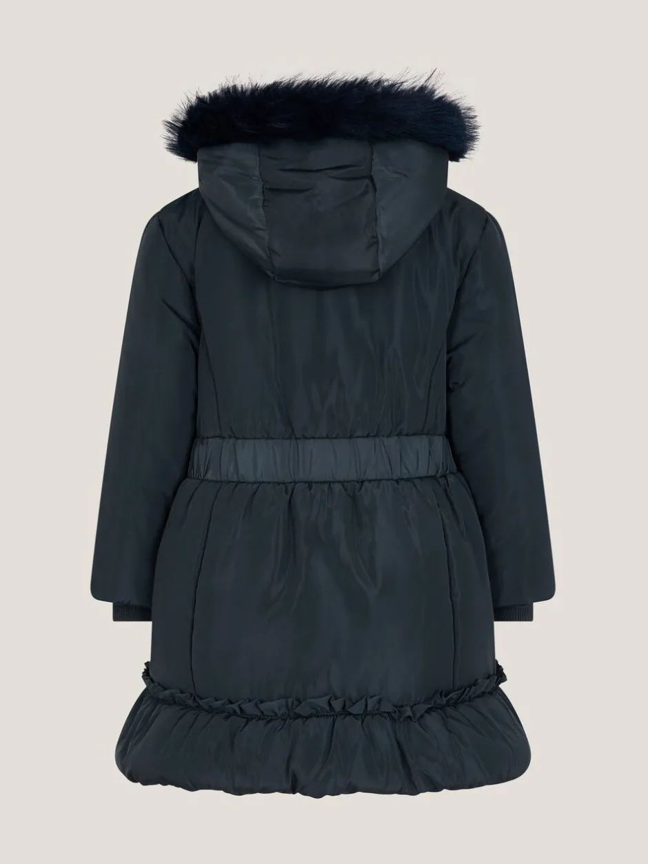 Jassen, Jacks En Kinderwagenpakjes|Schoolkleding|Monsoon Frill Bow Hooded Coat