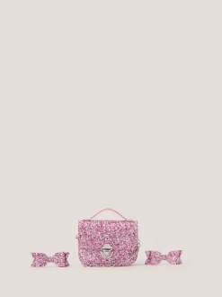 Tassen|Monsoon Glitter Satchel Bag & Hair Clips Set