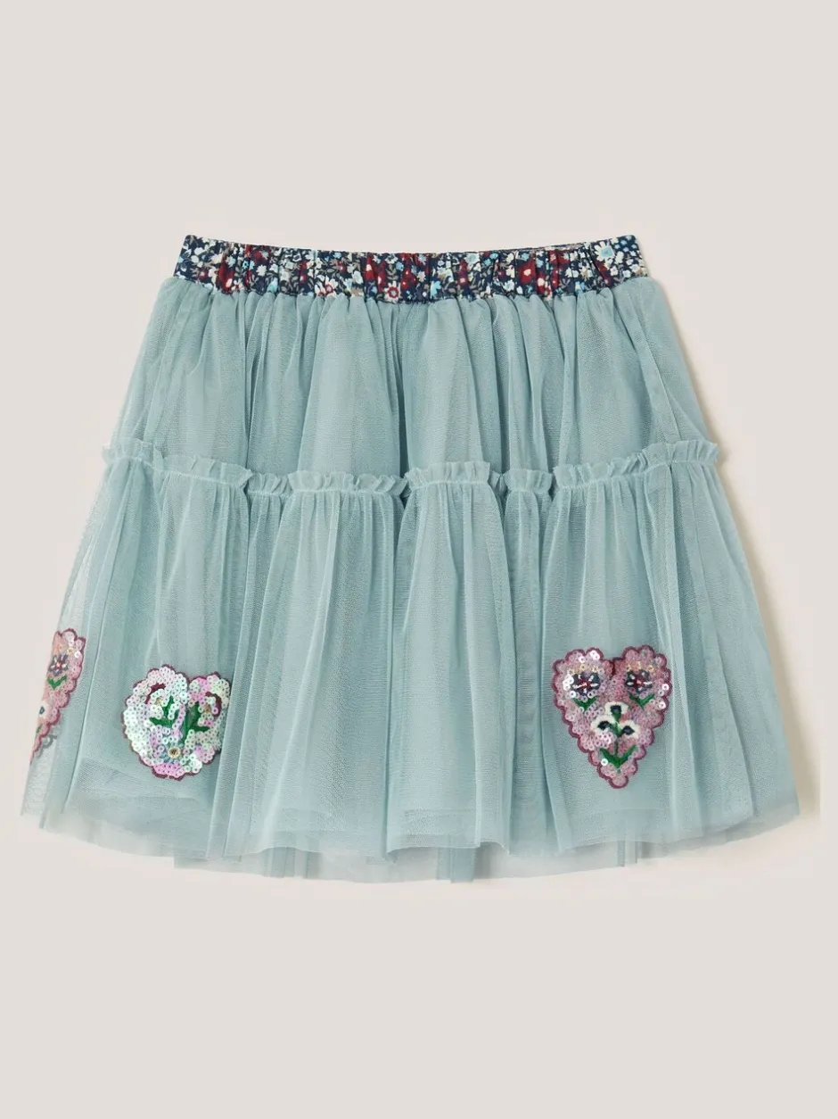 Shorts En Rokken|Monsoon Heart Embellished Tulle Skirt