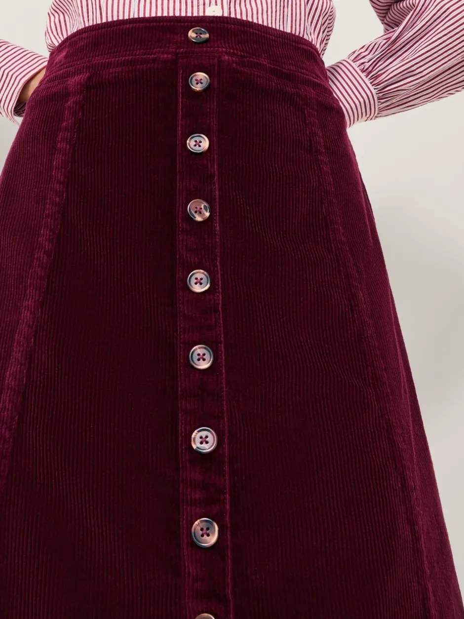 Rokken*Monsoon Jamie Button Corduroy Midi Skirt