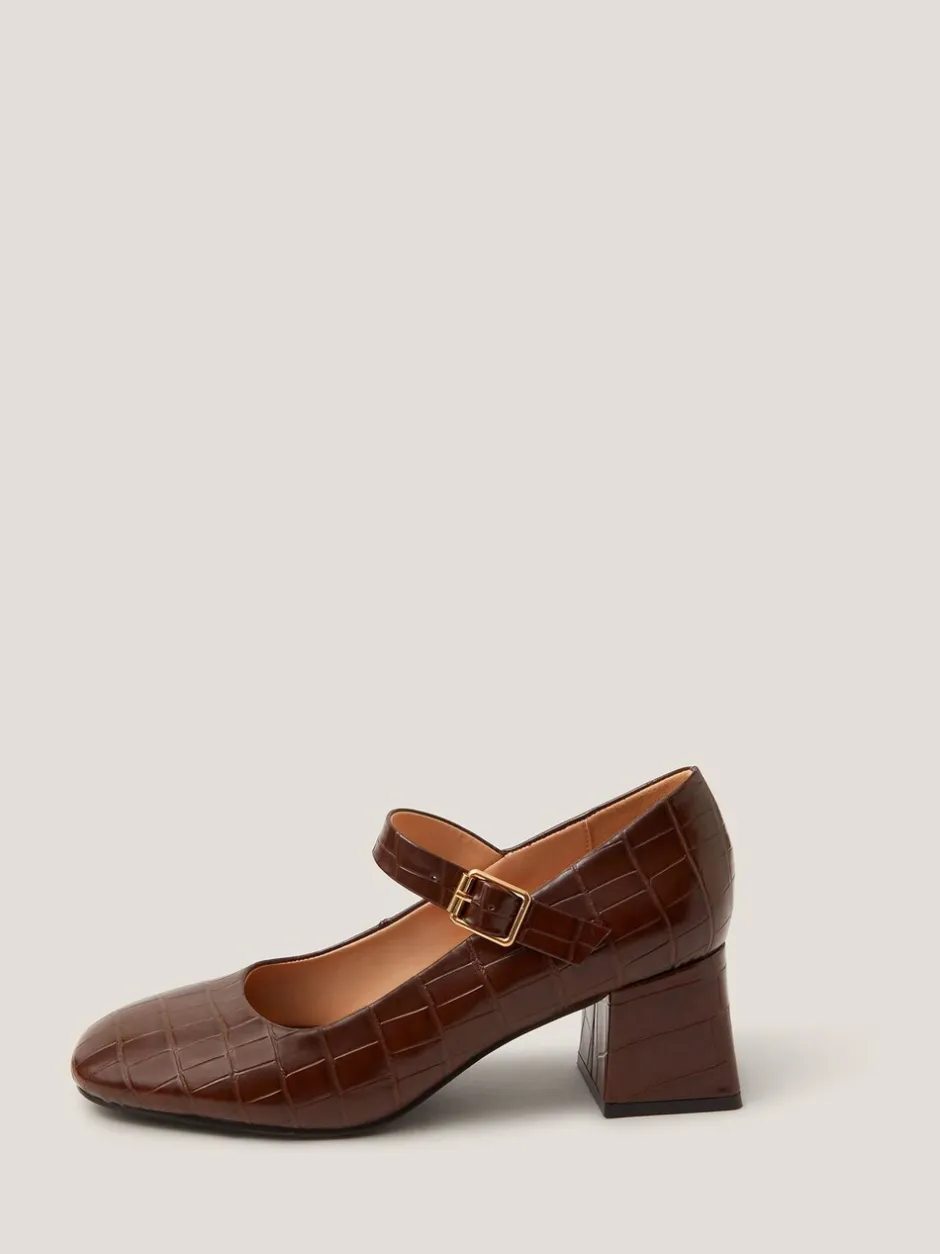Schoenen Met Hakken|Monsoon Jill Faux Croc Mary Jane Heels