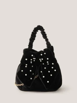 Tassen*Monsoon Pearl Bow Velvet Bag