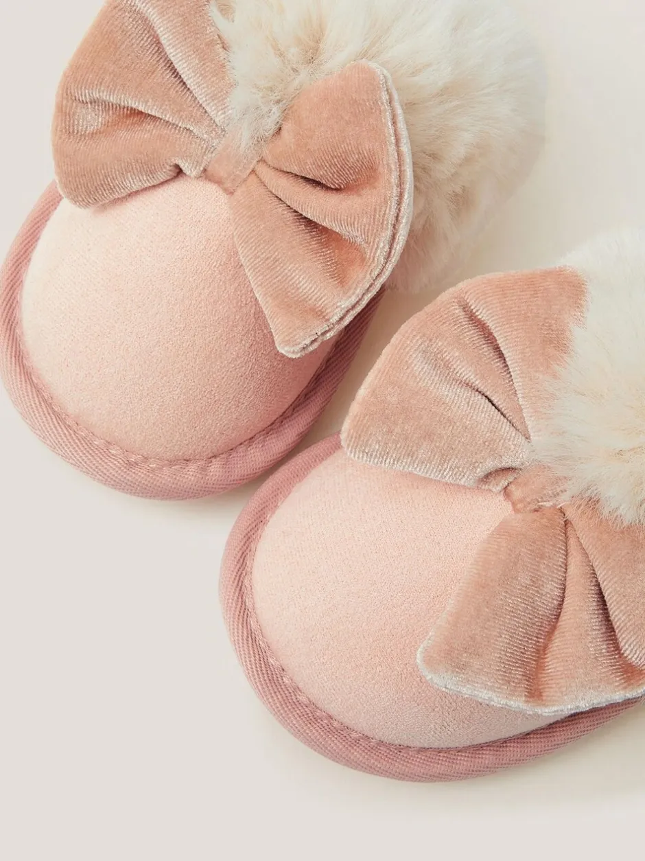 Pantoffels|Monsoon Velvet Bow Slippers