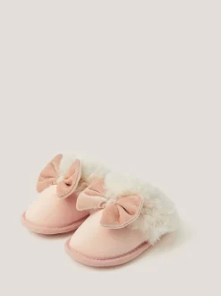 Pantoffels|Monsoon Velvet Bow Slippers