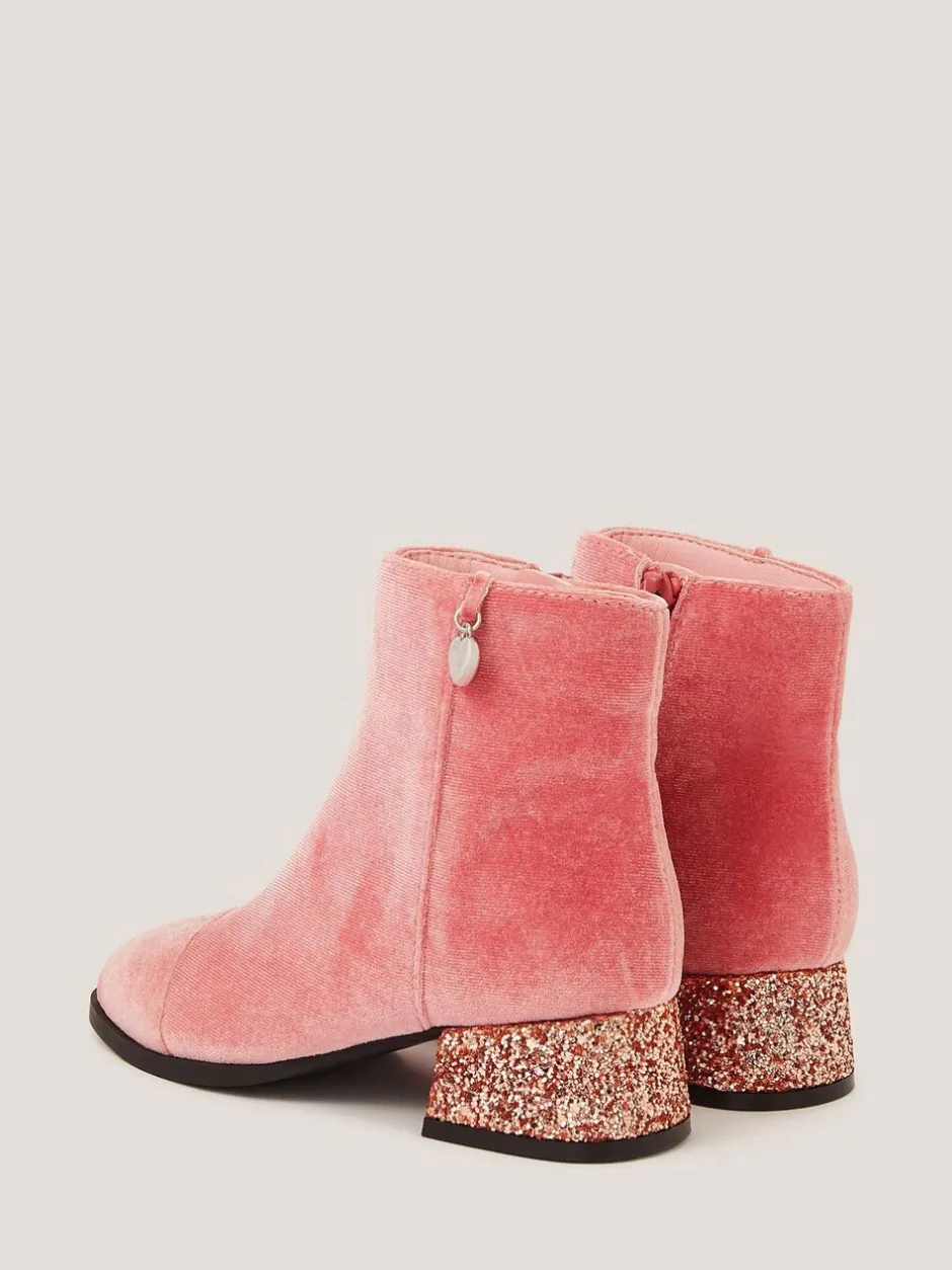 Boots|Monsoon Velvet Glitter Heel Boots