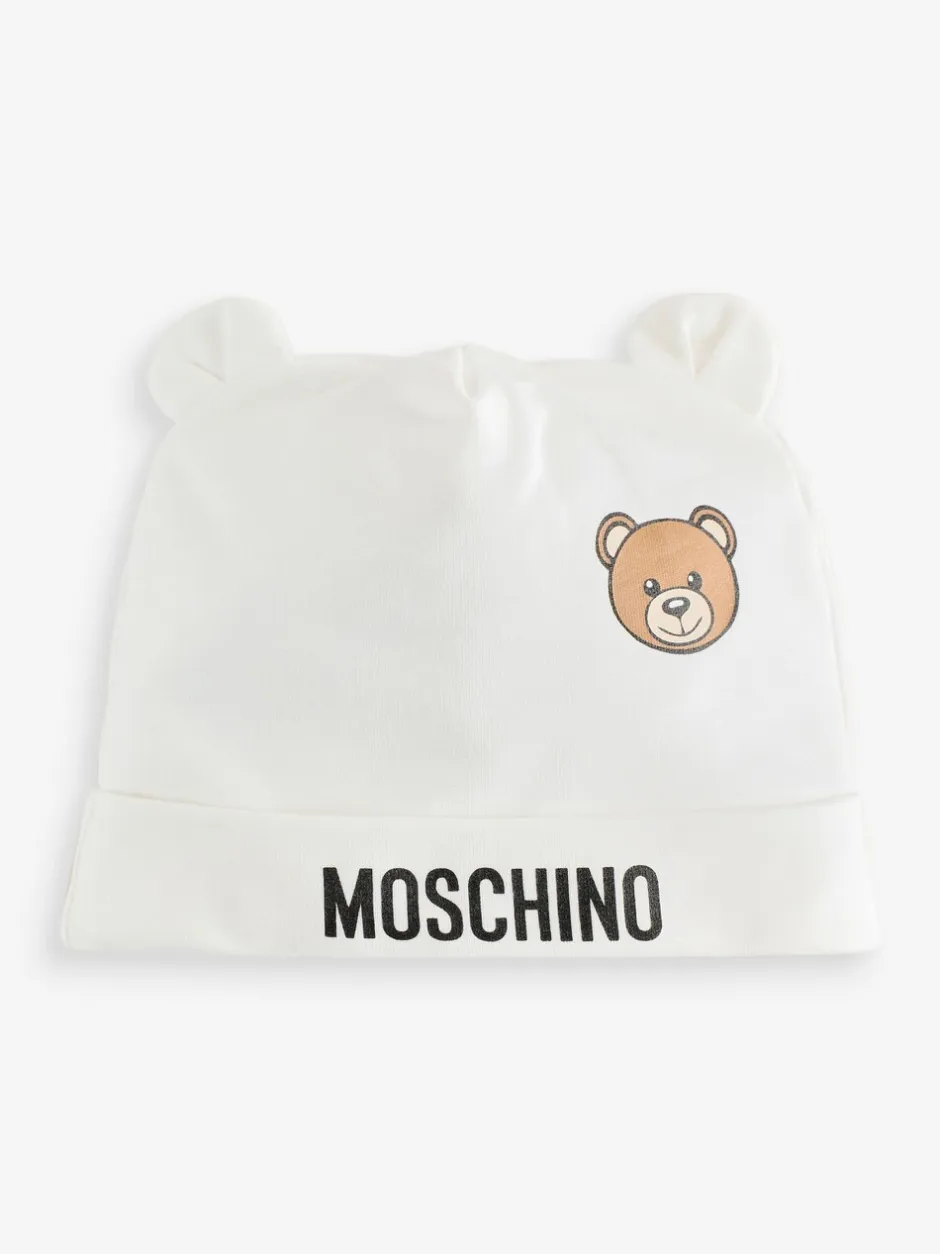 Slabbetjes|Moschino Baby Logo Hat and Bib Giftset With Giftbox