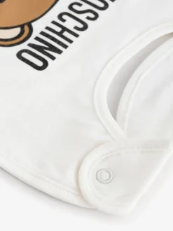 Slabbetjes|Moschino Baby Logo Hat and Bib Giftset With Giftbox