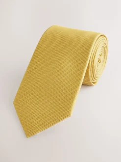 Stropdassen En Pochets*Next Mosterdgeel - Smal - Stropdas met textuur
